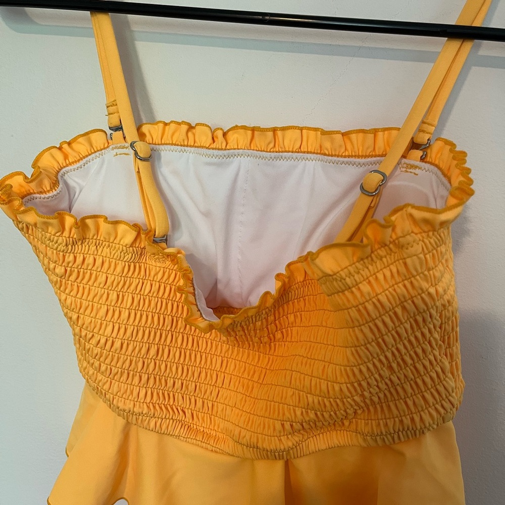 Yellow Ruffle Crop Bikini Top - Picture 9 of 12